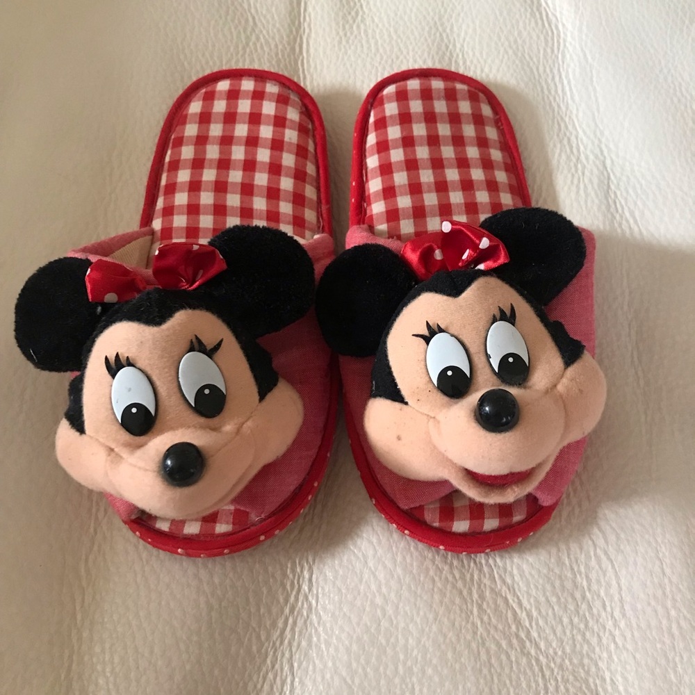 Disney Stuffed Minnie Mouse Head Slippers
